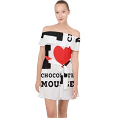 I Love Chocolate Mousse Off Shoulder Chiffon Dress by ilovewhateva