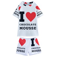 I Love Chocolate Mousse Kids  Swim Tee And Shorts Set by ilovewhateva