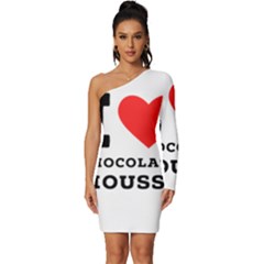 I Love Chocolate Mousse Long Sleeve One Shoulder Mini Dress by ilovewhateva