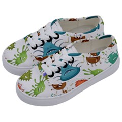 Dangerous-streptococcus-lactobacillus-staphylococcus-others-microbes-cartoon-style-vector-seamless Kids  Classic Low Top Sneakers by Salman4z