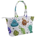 Dangerous-streptococcus-lactobacillus-staphylococcus-others-microbes-cartoon-style-vector-seamless Canvas Shoulder Bag View2