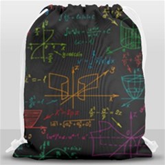 Mathematical-colorful-formulas-drawn-by-hand-black-chalkboard Drawstring Bag (large) by Salman4z