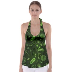 Bacteria-virus-seamless-pattern-inversion Babydoll Tankini Top by Salman4z
