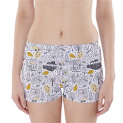 Doodle-seamless-pattern-with-autumn-elements Boyleg Bikini Wrap Bottoms by Salman4z