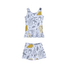 Doodle-seamless-pattern-with-autumn-elements Kids  Boyleg Swimsuit by Salman4z