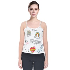 Abstract-fashion-background-suitable-fabric-printing Velvet Spaghetti Strap Top by Salman4z