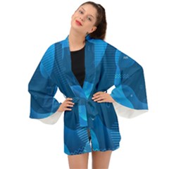 Abstract-classic-blue-background Long Sleeve Kimono by Salman4z