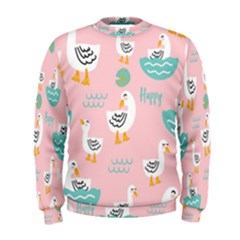 Cute-happy-duck-gift-card-design-seamless-pattern-template Men s Sweatshirt by Salman4z