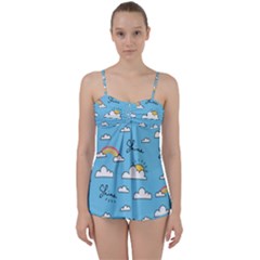 Sky-pattern Babydoll Tankini Set by Salman4z