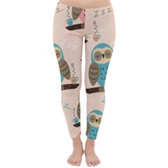 Seamless-pattern-owls-dream-cute-style-pajama-fabric Classic Winter Leggings by Salman4z