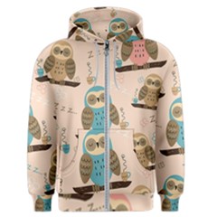 Seamless-pattern-owls-dream-cute-style-pajama-fabric Men s Zipper Hoodie by Salman4z