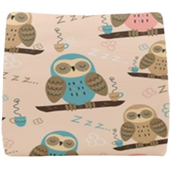Seamless-pattern-owls-dream-cute-style-pajama-fabric Seat Cushion by Salman4z