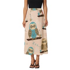 Seamless-pattern-owls-dream-cute-style-pajama-fabric Classic Midi Chiffon Skirt by Salman4z
