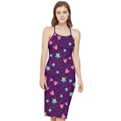 Colorful-stars-hearts-seamless-vector-pattern Bodycon Cross Back Summer Dress by Salman4z