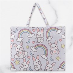 Seamless-pattern-with-cute-rabbit-character Zipper Large Tote Bag by Salman4z