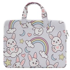 Seamless-pattern-with-cute-rabbit-character Macbook Pro 13  Double Pocket Laptop Bag by Salman4z