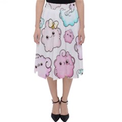 Cute-doodle-cartoon-seamless-pattern Classic Midi Skirt by Salman4z