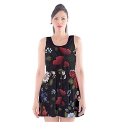 Floral-folk-fashion-ornamental-embroidery-pattern Scoop Neck Skater Dress by Salman4z