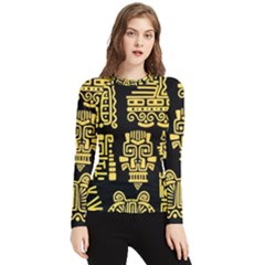 American-golden-ancient-totems Women s Long Sleeve Rash Guard by Salman4z