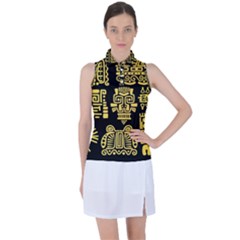 American-golden-ancient-totems Women s Sleeveless Polo Tee by Salman4z