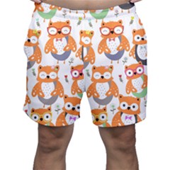 Cute-colorful-owl-cartoon-seamless-pattern Men s Shorts by Salman4z