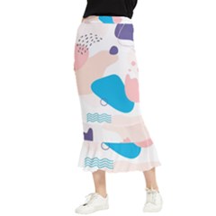 Hand-drawn-abstract-organic-shapes-background Maxi Fishtail Chiffon Skirt by Salman4z