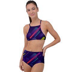 Colorful-abstract-background High Waist Tankini Set by Salman4z