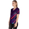Colorful-abstract-background Women s V-Neck Scrub Top View2