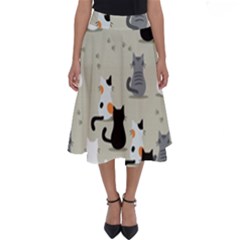 Cute-cat-seamless-pattern Perfect Length Midi Skirt by Salman4z