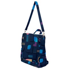 Gradient Geometric Shapes Dark Background Crossbody Backpack by Salman4z