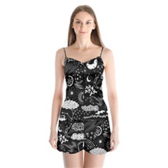 Vector-set-sketch-drawn-with-space Satin Pajamas Set by Salman4z