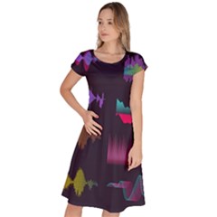 Colorful-sound-wave-set Classic Short Sleeve Dress by Salman4z
