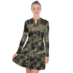 Abstract-vector-military-camouflage-background Long Sleeve Panel Dress by Salman4z