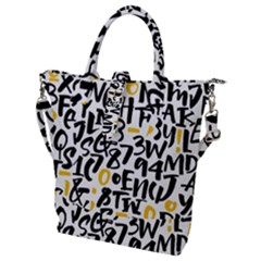 Letters-pattern Buckle Top Tote Bag by Salman4z