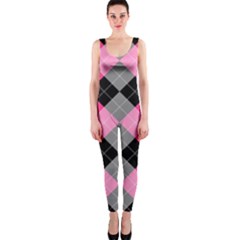 Seamless-argyle-pattern One Piece Catsuit by Salman4z