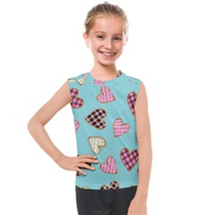 Seamless Pattern With Heart Shaped Cookies With Sugar Icing Kids  Mesh Tank Top by pakminggu