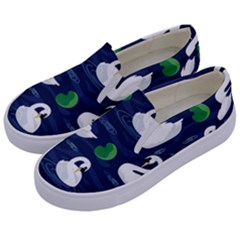 Swan Pattern Elegant Design Kids  Canvas Slip Ons by pakminggu