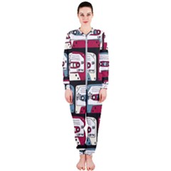 Music Symbols Rock Music Seamless Pattern Onepiece Jumpsuit (ladies) by pakminggu