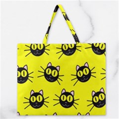 Cats Heads Pattern Design Zipper Large Tote Bag by pakminggu