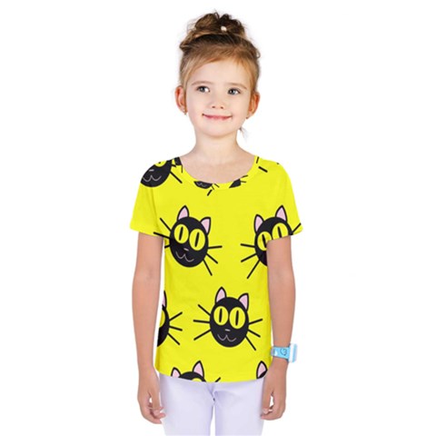 Cats Heads Pattern Design Kids  One Piece Tee by pakminggu