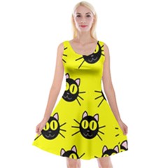 Cats Heads Pattern Design Reversible Velvet Sleeveless Dress by pakminggu