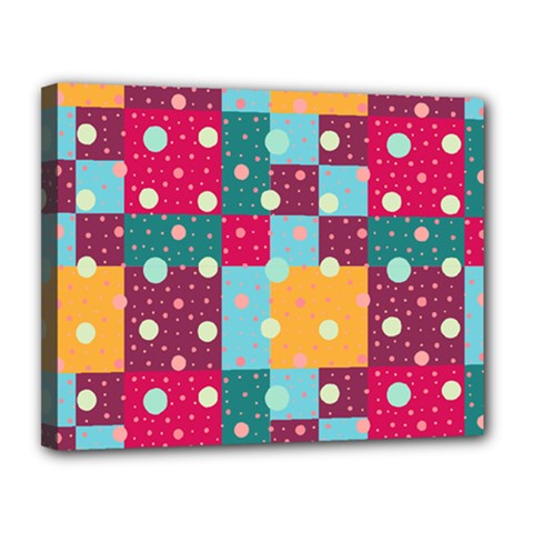 Background Pattern Texture Design Dots Wallpaper Canvas 14  X 11  (stretched) by pakminggu