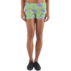 Elephant Sleeping Elephants Background Yoga Shorts by pakminggu