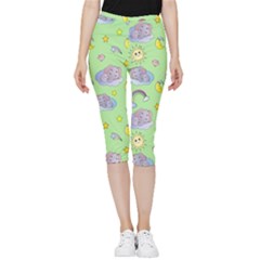 Elephant Sleeping Elephants Background Inside Out Lightweight Velour Capri Leggings  by pakminggu