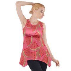Watermelon Background Watermelon Wallpaper Side Drop Tank Tunic by pakminggu