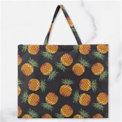 Pineapple Background Pineapple Pattern Zipper Large Tote Bag by pakminggu