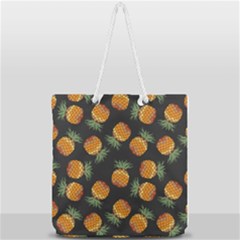 Pineapple Background Pineapple Pattern Full Print Rope Handle Tote (large) by pakminggu