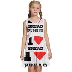 I Love Bread Pudding  Kids  Sleeveless Tiered Mini Dress by ilovewhateva