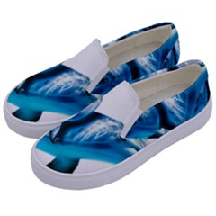 Two Dolphins Art Atlantic Dolphin Painting Animal Marine Mammal Kids  Canvas Slip Ons by pakminggu