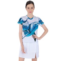 Two Dolphins Art Atlantic Dolphin Painting Animal Marine Mammal Women s Sports Top by pakminggu